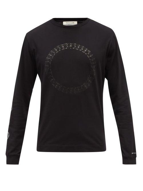 Mens Rtw 1017 Alyx 9sm - Cube Chain-logo Cotton-jersey T-shirt - Mens - Black