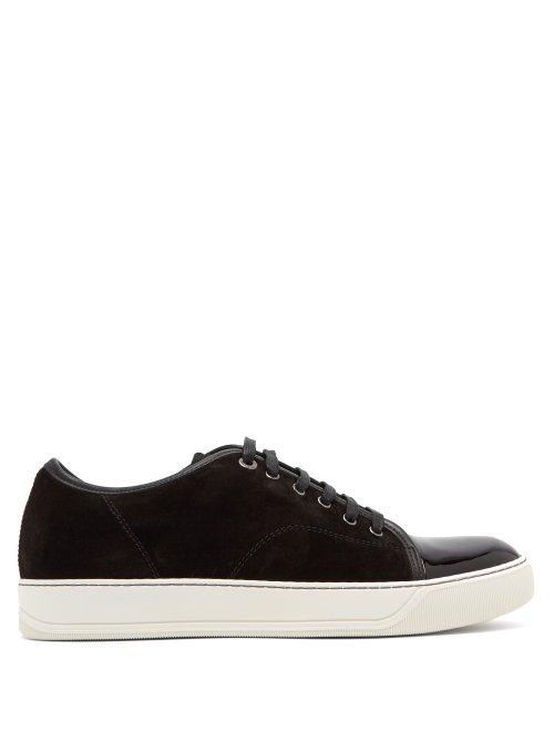 Matchesfashion.com Lanvin - Low Top Suede And Patent Leather Trainers - Mens - Black