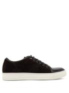 Matchesfashion.com Lanvin - Low Top Suede And Patent Leather Trainers - Mens - Black