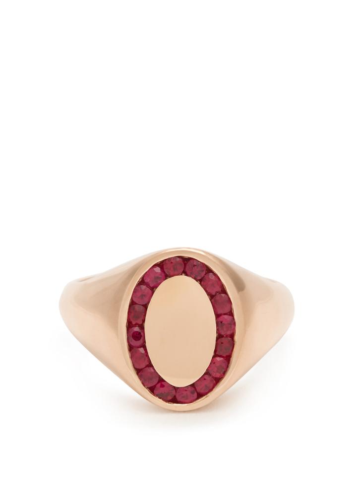 Jessica Biales Ruby & Pink-gold Ring