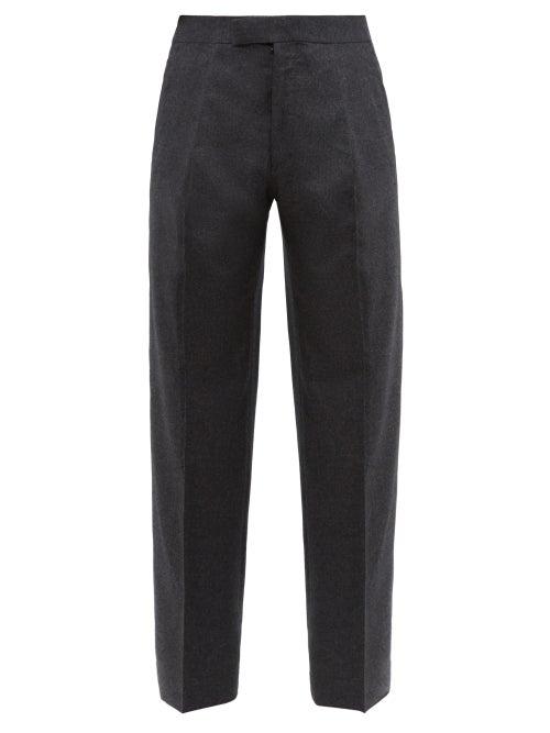 Matchesfashion.com The Row - Martin Pleated Wool Blend Wide Leg Trousers - Mens - Grey