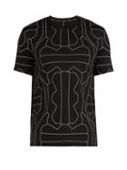 Matchesfashion.com Blackbarrett By Neil Barrett - Line Print Cotton T Shirt - Mens - Black White