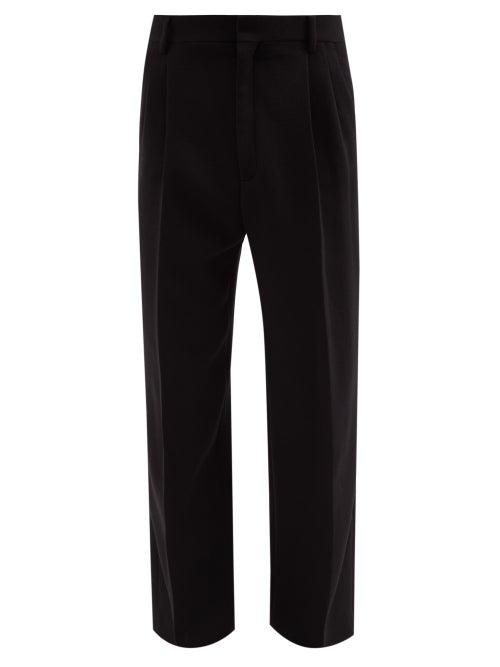 Casablanca - High-rise Pleated Wool Trousers - Mens - Black