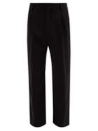 Casablanca - High-rise Pleated Wool Trousers - Mens - Black