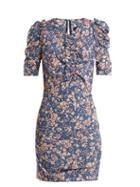 Matchesfashion.com Isabel Marant - Brizia Floral Print Puff Sleeved Dress - Womens - Blue Print