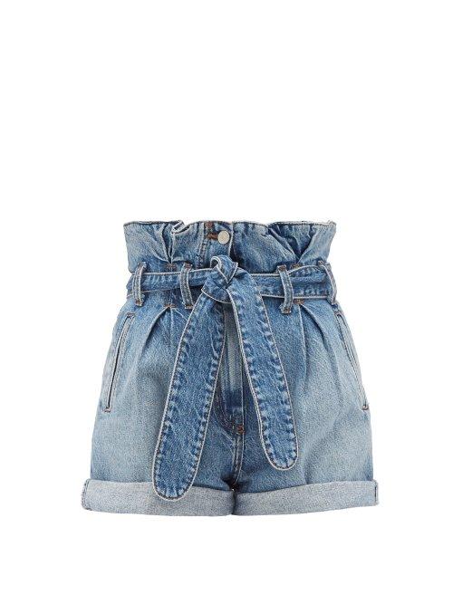 Matchesfashion.com Re/done Originals - X The Attico Paperbag Waist Denim Shorts - Womens - Denim