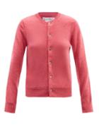 Comme Des Garons Comme Des Garons - Buttoned Wool Cardigan - Womens - Pink