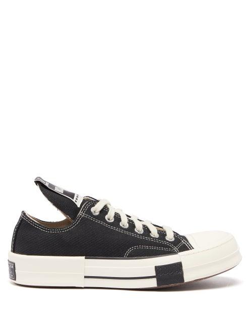 Rick Owens Drkshdw X Converse - Drkstar Topstitched Canvas Trainers - Womens - Black