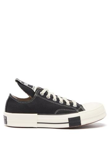 Rick Owens Drkshdw X Converse - Drkstar Topstitched Canvas Trainers - Womens - Black
