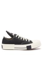 Rick Owens Drkshdw X Converse - Drkstar Topstitched Canvas Trainers - Womens - Black