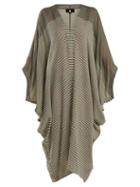 Matchesfashion.com Su - Bahia V Neck Striped Cotton Kaftan - Womens - Khaki Multi