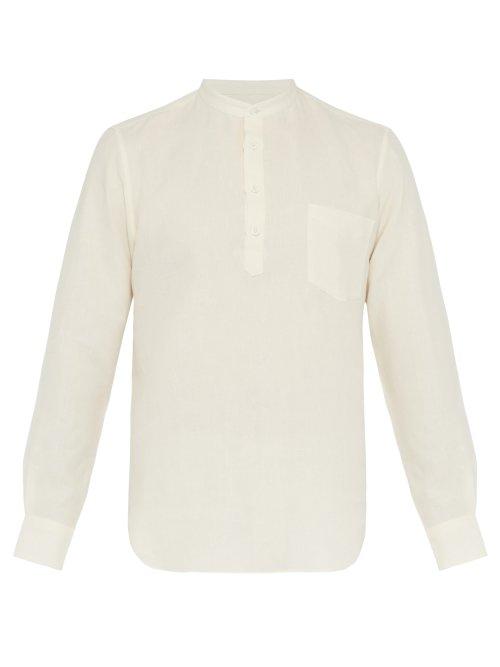 Matchesfashion.com De Bonne Facture - Pop Over Organic Linen Shirt - Mens - White