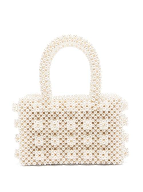 Matchesfashion.com Shrimps - Bell Faux-pearl Embellished Bag - Womens - Cream