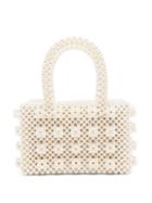 Matchesfashion.com Shrimps - Bell Faux-pearl Embellished Bag - Womens - Cream
