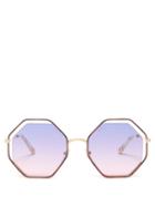 Matchesfashion.com Chlo - Poppy Octagonal Sunglasses - Womens - Purple