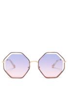 Matchesfashion.com Chlo - Poppy Octagonal Sunglasses - Womens - Purple