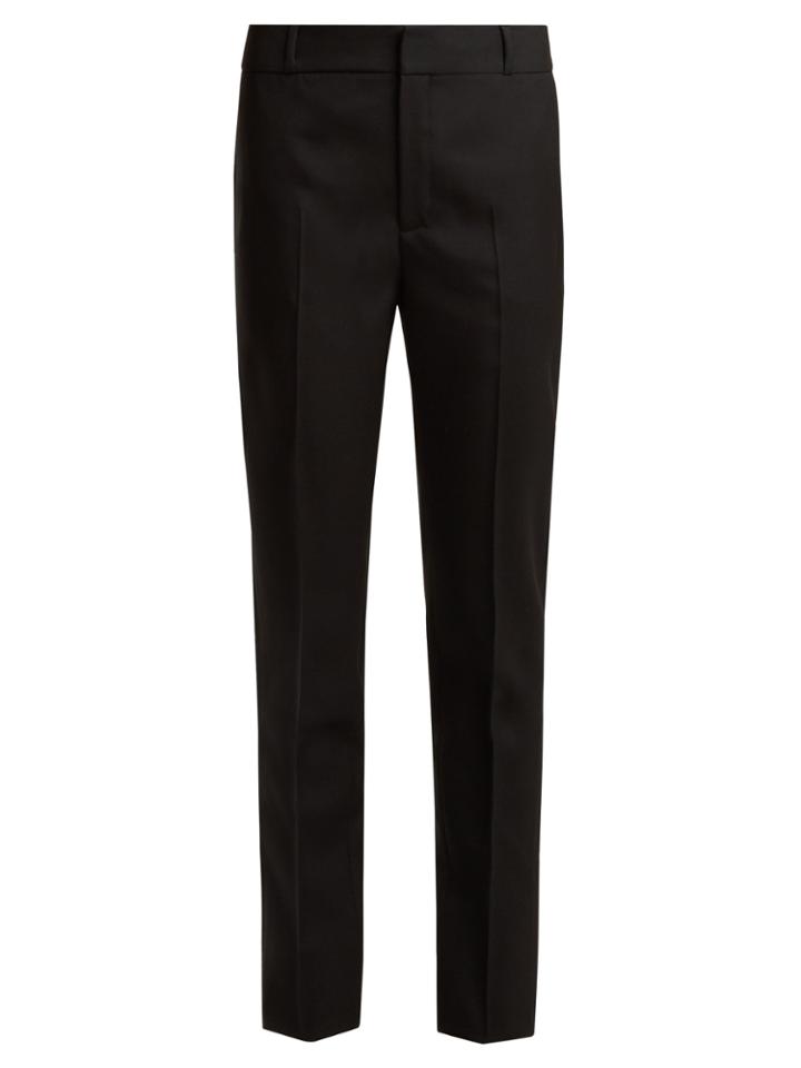 Saint Laurent Mid-rise Wool-gabardine Trousers