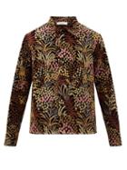 Sfr - Halva Floral-embroidered Velvet Shirt - Mens - Multi