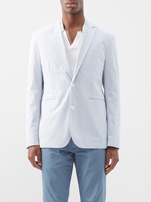 Orlebar Brown - Ullock Cotton-blend Seersucker Blazer - Mens - Light Blue