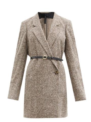 Matchesfashion.com Petar Petrov - June Double-breasted Tweed Jacket - Womens - Brown