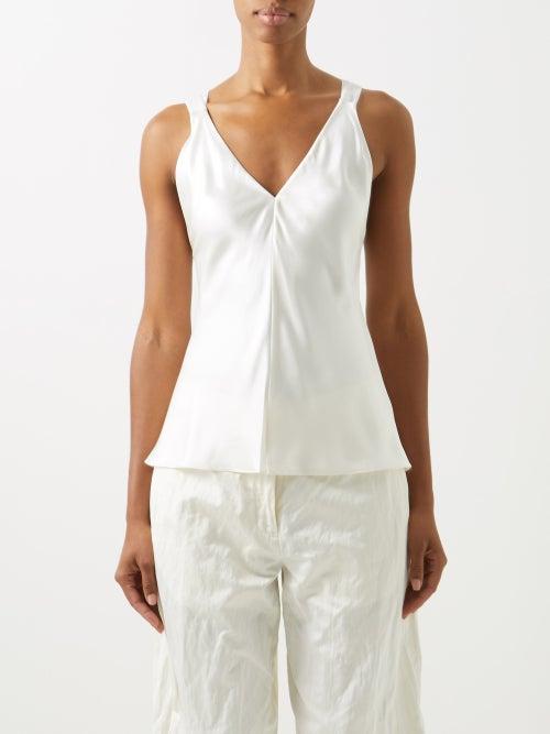 Roksanda - Constanza Silk-satin Top - Womens - Ivory