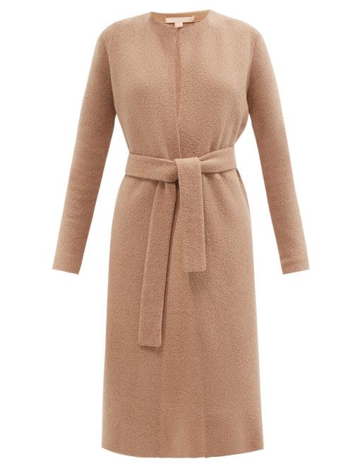 Ladies Rtw Brock Collection - Tiberia Belted Wool-blend Cardigan - Womens - Brown