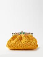 13bc - Aztec Enamelled Cotton-crochet Clutch Bag - Womens - Orange