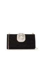 Matchesfashion.com Jimmy Choo - Leonis Crystal-embellished Suede Shoulder Bag - Womens - Black