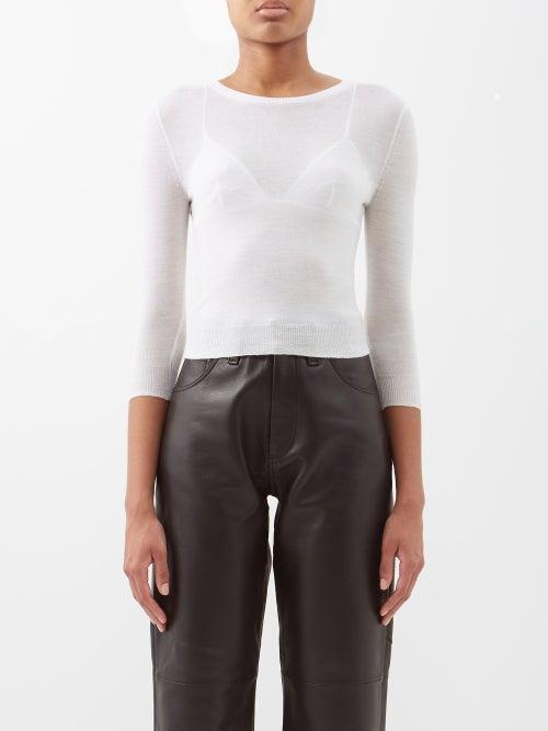 Altu - Fine-gauge Wool Knitted Top - Womens - Ivory