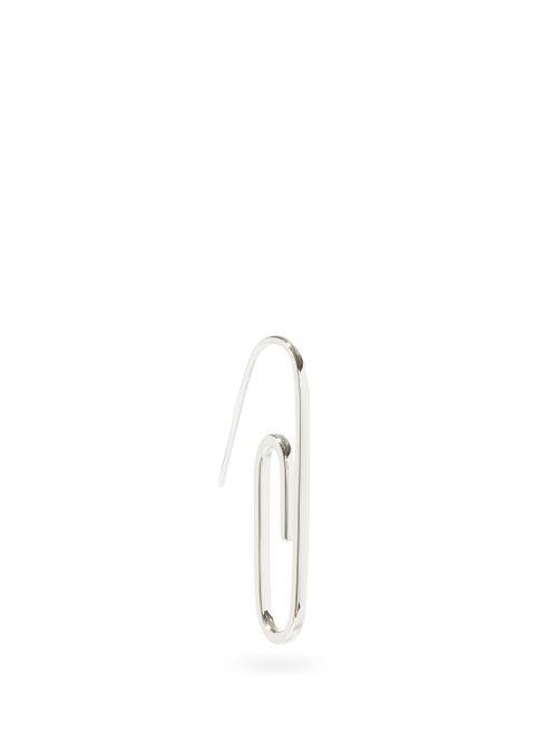 Matchesfashion.com Hillier Bartley - Paperclip White-gold Vermeil Single Earring - Womens - White Gold