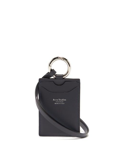 Matchesfashion.com Acne Studios - Aelin Logo-stamped Necklace Cardholder - Womens - Blue