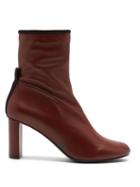 Matchesfashion.com Joseph - Block Heel Leather Ankle Boots - Womens - Dark Tan