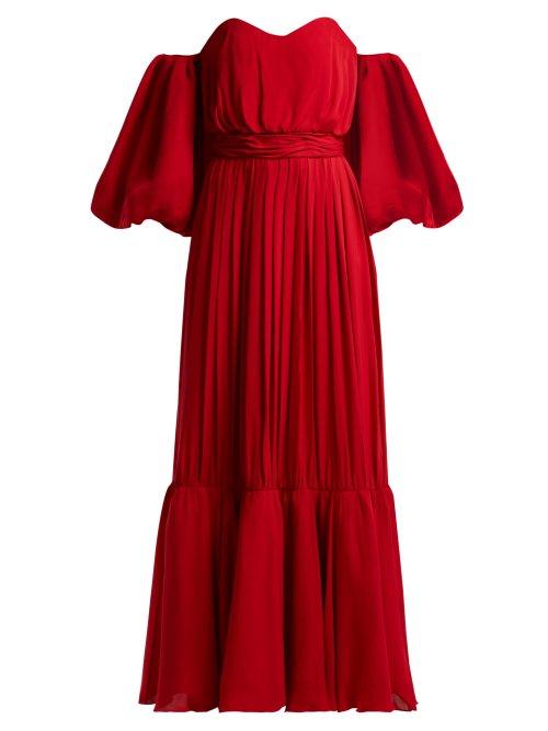 Matchesfashion.com Johanna Ortiz - Seora Maria Rosa Silk Georgette Gown - Womens - Red