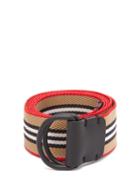 Matchesfashion.com Burberry - Icon Stripe Double D Ring Belt - Mens - Beige Multi