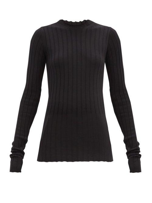 Matchesfashion.com Petar Petrov - Kent Ribbed Merino-wool Sweater - Womens - Black