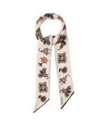 Valentino Floral-print Skinny Silk Scarf