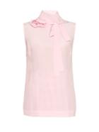 Rochas Corsage Neck-tie Crepe De Chine Blouse