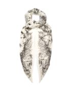 Alexander Mcqueen Floral Dragonfly-print Silk-blend Scarf