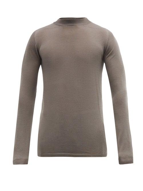 Matchesfashion.com Rick Owens - Level Lupetto High-neck Wool Sweater - Mens - Beige