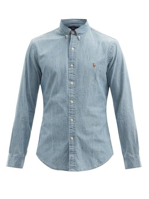 Matchesfashion.com Polo Ralph Lauren - Logo-embroidered Cotton-chambray Shirt - Mens - Indigo