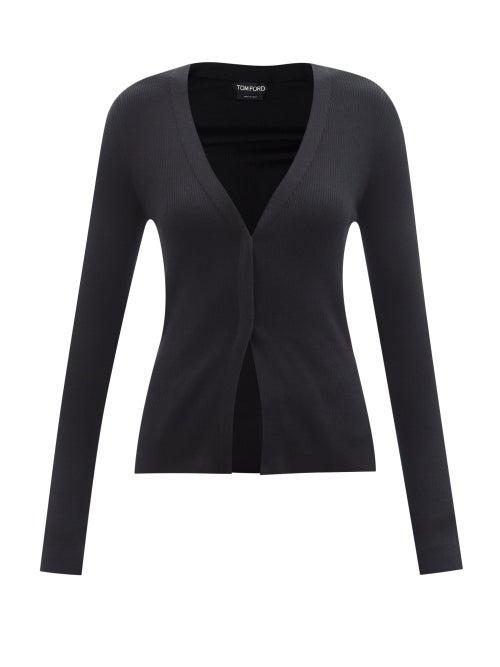 Tom Ford - Rib-knitted Cashmere-blend Cardigan - Womens - Black
