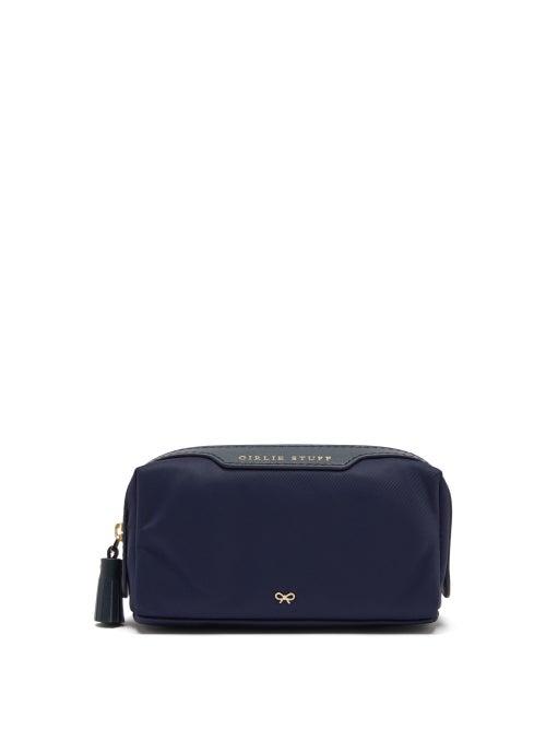 Ladies Accessories Anya Hindmarch - Girlie Stuff Recycled-canvas Make-up Bag - Womens - Navy