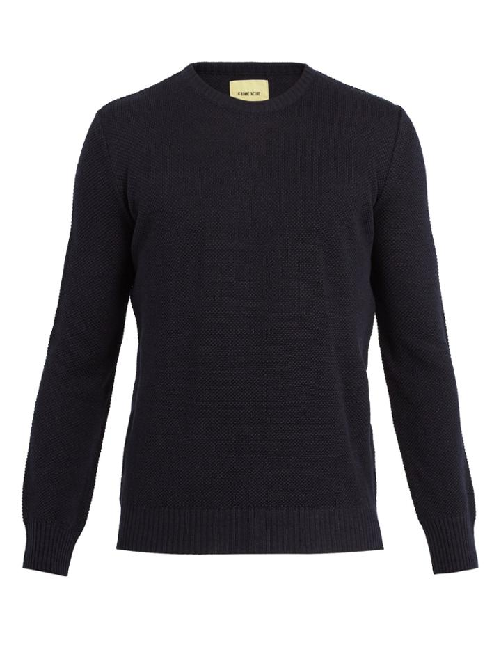 De Bonne Facture Crew-neck Knitted Linen-blend Sweater