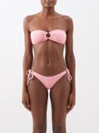 Melissa Odabash - Tortola Ring-embellished Bandeau Bikini Top - Womens - Rose