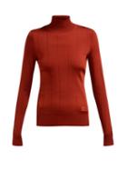 Matchesfashion.com Givenchy - High Neck Stretch Knit Top - Womens - Dark Red