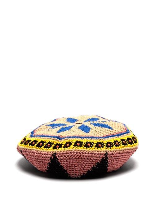 Matchesfashion.com Etro - Geometric Crochet Cotton Beret - Womens - Multi