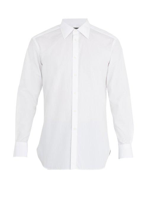 Matchesfashion.com Kilgour - Single Cuff Cotton Poplin Shirt - Mens - White