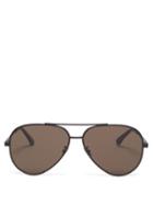 Matchesfashion.com Saint Laurent - Classic 11 Aviator Metal Sunglasses - Mens - Black