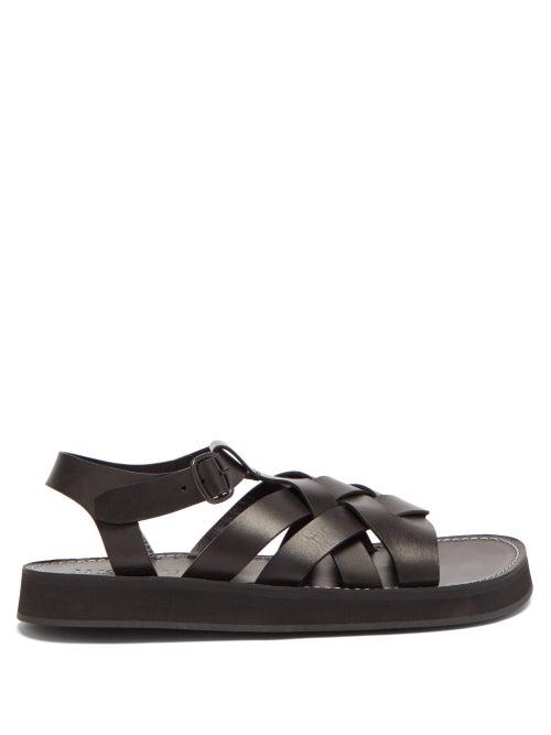 Ladies Shoes Hereu - Beltra Woven-leather Fisherman Sandals - Womens - Black