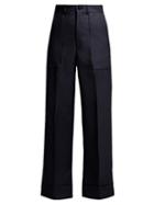 Matchesfashion.com Toga - Scarf Belt Wool Trousers - Womens - Navy